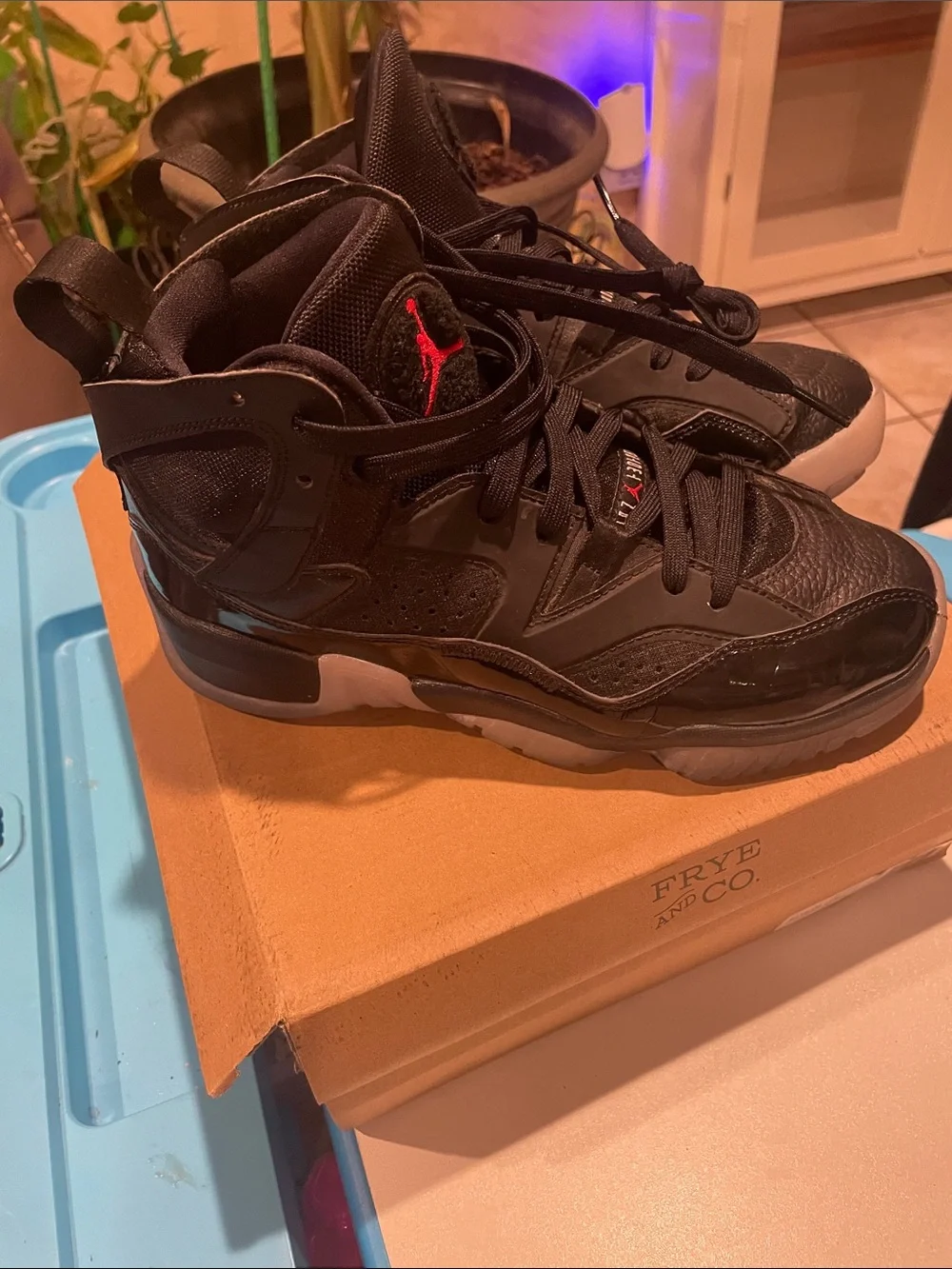 Jordan Kids' Black and Red High-Top Sneakers